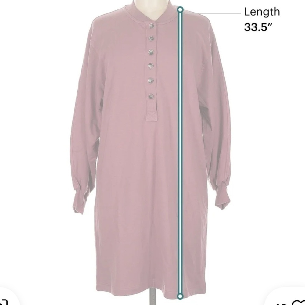 Summersalt Purple Red Mauve Softest French Terry Henley Dress Medium - Picture 2 of 6